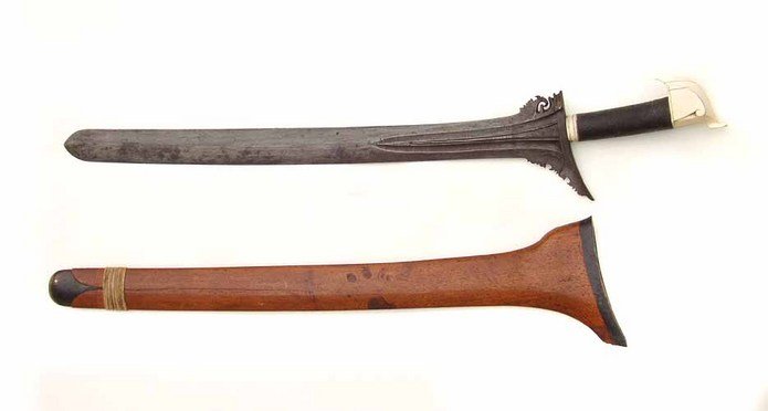 Ivory hilted Malay or Moro style Keris Sundang sword