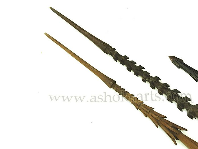 Three Rare Fijian War Spears SOKILAKI 19th century