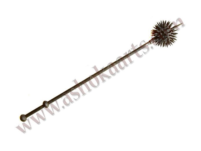 Wonderful Large Rajput spiked War mace with silver