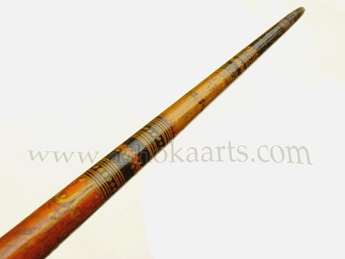 Singhalese decorated lacquer bow from Kandy