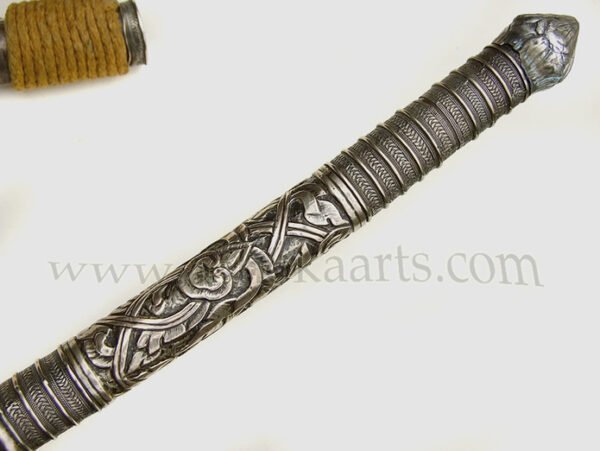 Dars Sword 19th century Thai Dha or Daarb sword with silver mounts - Antique ...