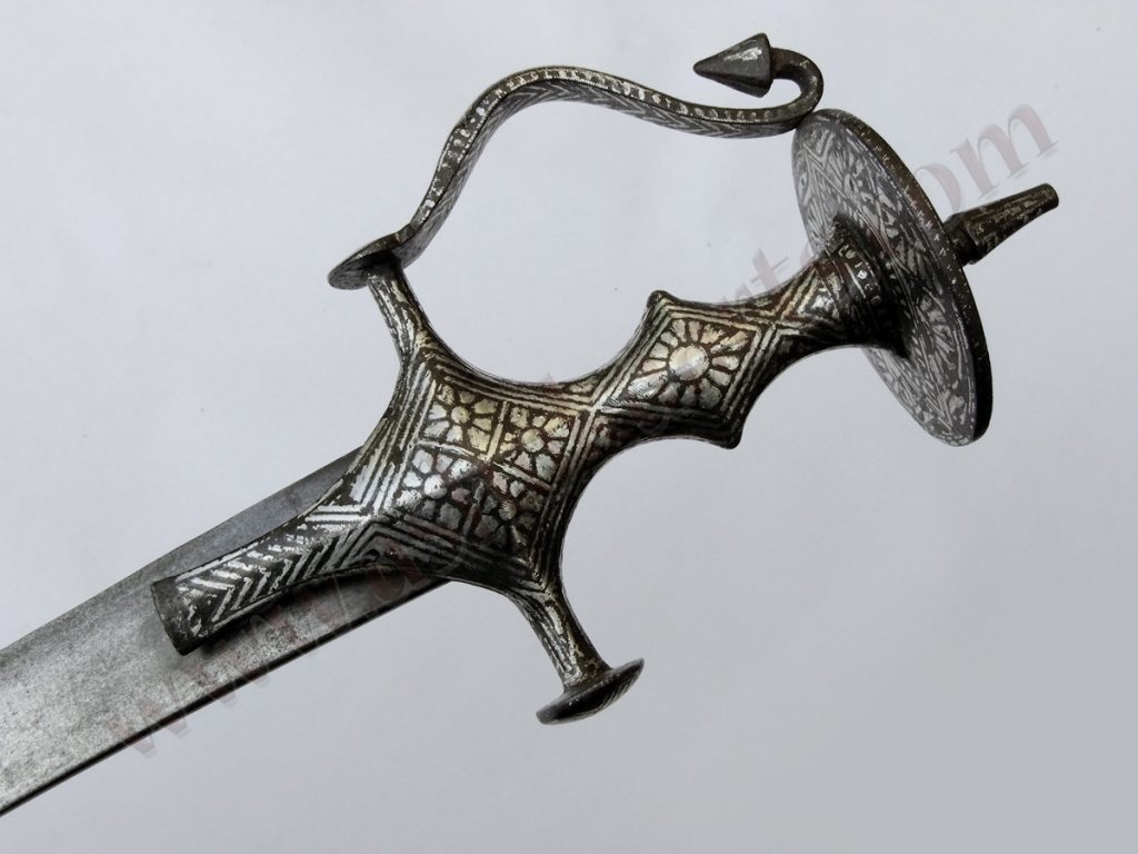indian tulwar sword with silver