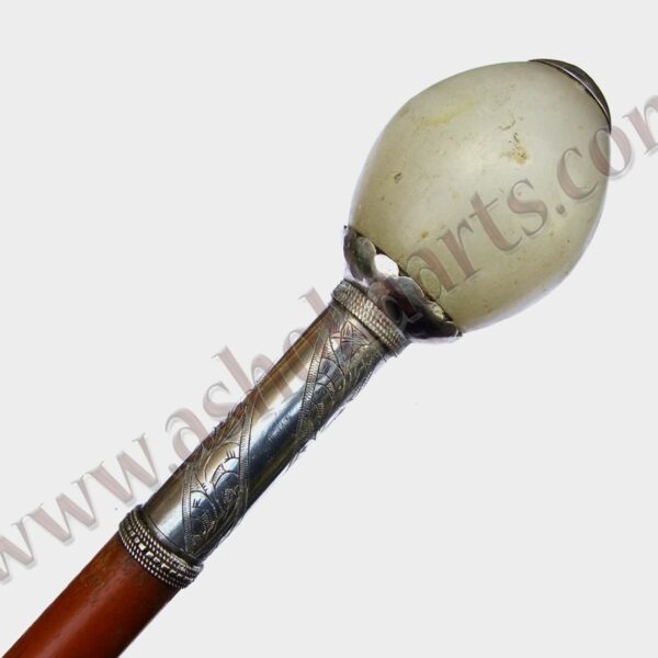 stone bukharan mace with silver mounts